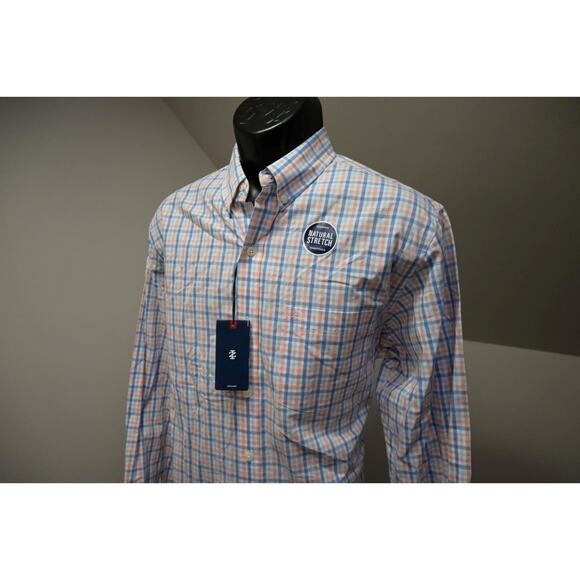 Izod Dress Shirt Long Sleeve Casual Button Up Plaid Mens Size Medium NWT - Picture 3 of 12